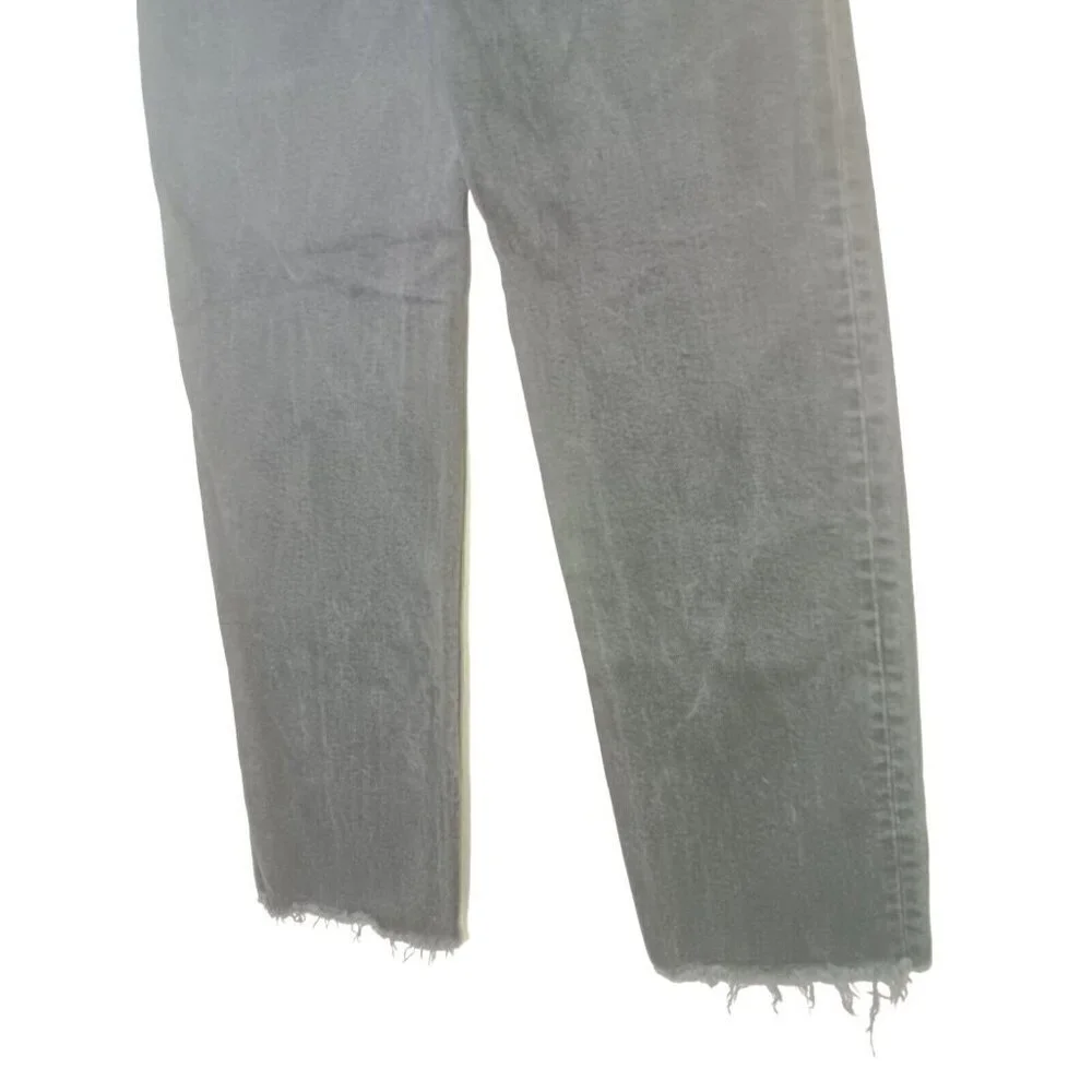 Everlane The Way High Jean Organic Cotton Sz 25 Cropped Black Denim Straight Leg